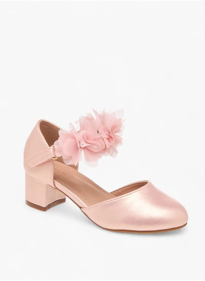 فلورا بيلا من شو إكسبرس Girls Block Heel Ballerina With Hook And Loop Closure Ramadan Collection