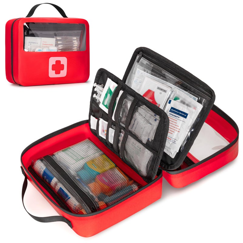 Marscamd Waterproof Empty First Aid Bag with a Detachable Panel Small Medical Bag with Molle System Red Bag Only - Image 2