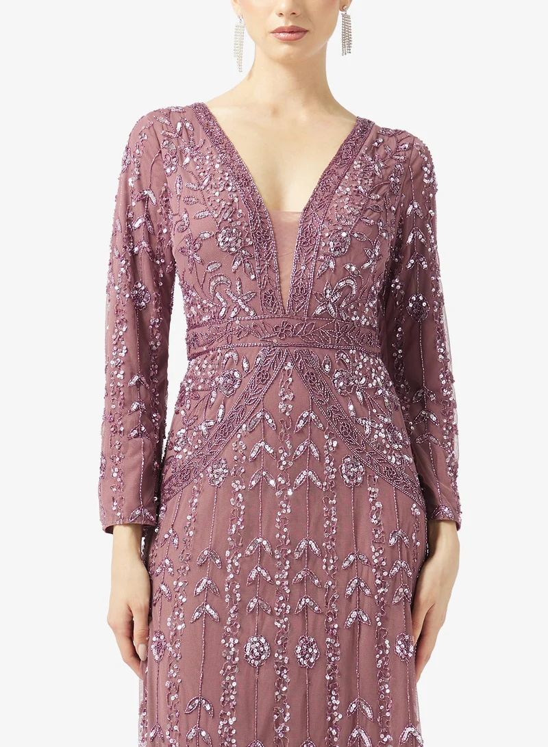 Beauut  Embellished Lace Detailed Maxi Dress for Women | Best Price UAE