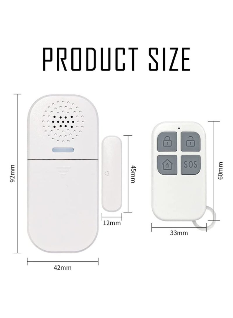 SYOSI Theft Burglar Alarm with Remote, Wireless Window and Door Open Entry Alert Magnetic Contact Sensor Battery Operated Loud 130decibel Siren for Home Security, Business, Kids Safety (2 Pack) - Image 1