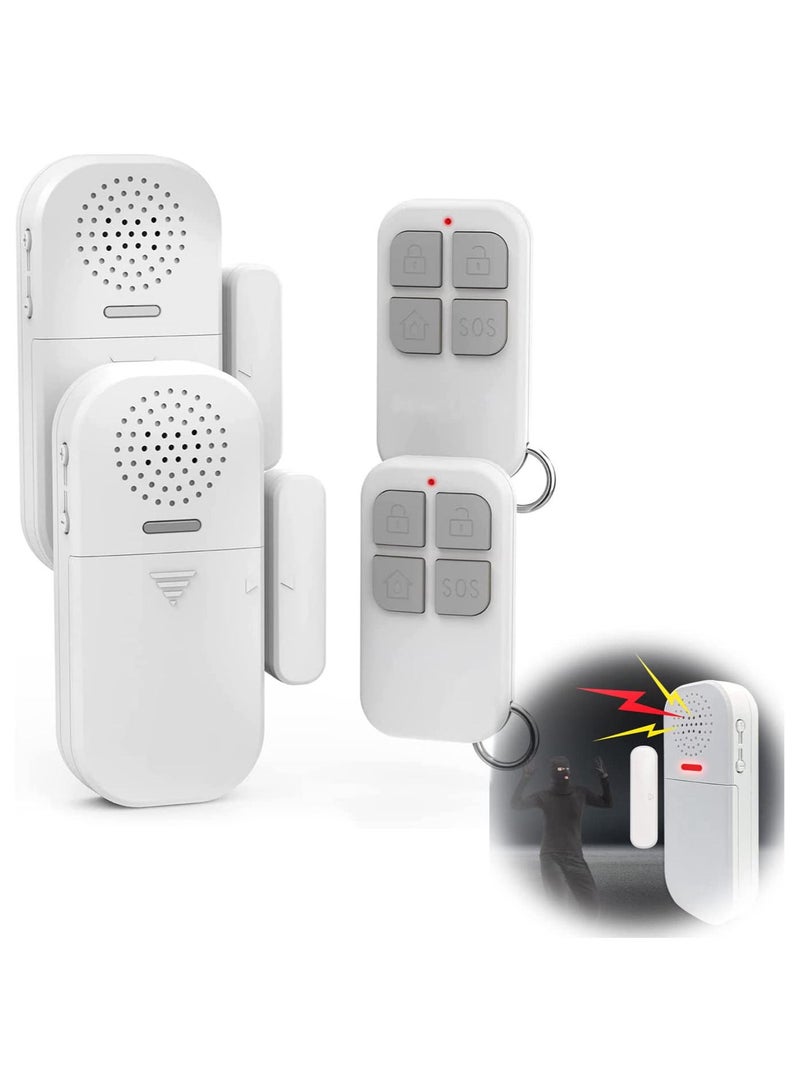 SYOSI Theft Burglar Alarm with Remote, Wireless Window and Door Open Entry Alert Magnetic Contact Sensor Battery Operated Loud 130decibel Siren for Home Security, Business, Kids Safety (2 Pack) - Image 2