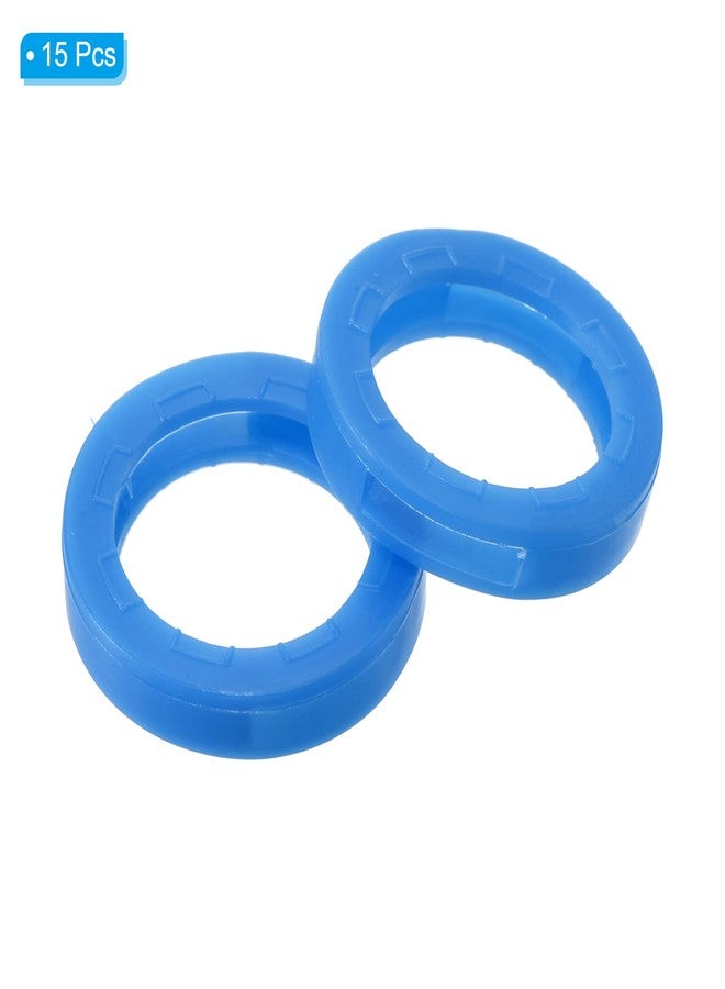 PATIKIL Key Caps Covers Rings, 15 Pack 0.9" Keys Identifiers Covers Coding Tags Marker Round Silicone Sleeve for Office House Apartment, Blue - Image 3
