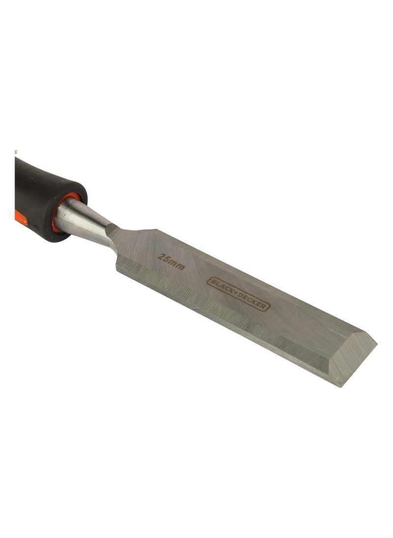BLACK+DECKER Black & Decker 25Mm Steel Woodworking Chisel, Orange/Black - BDHT16697  - Image 4