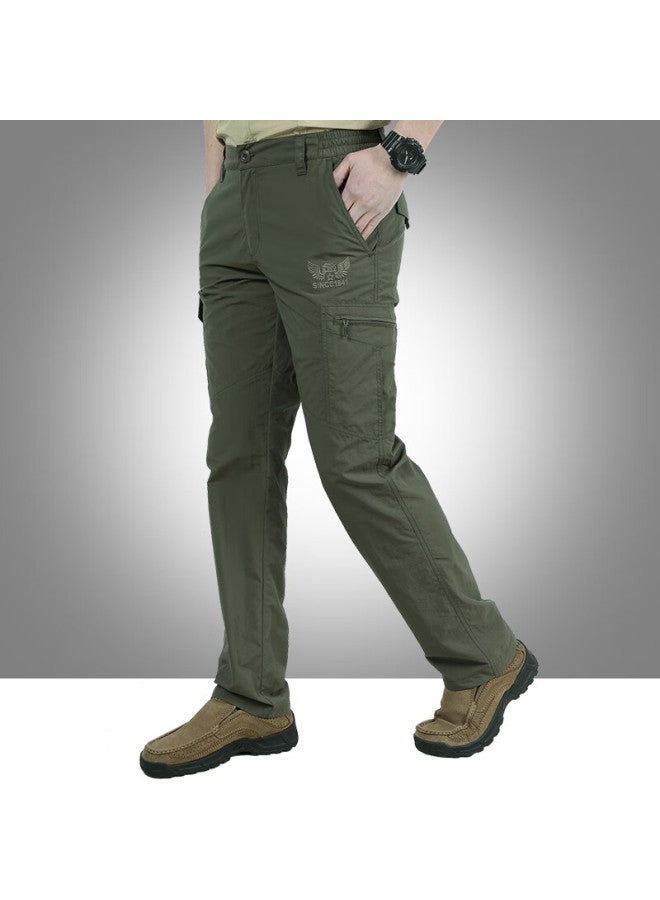 Vancamel Casual Pants For Men, Loose-fitting Breathable Outdoor Wear-resistant Cargo Trousers, Hiking Sports Quick-dry Tactical Pants, Army Green, XL - Image 1