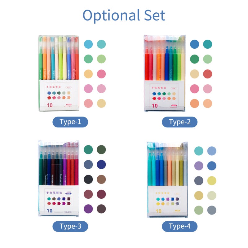 Coloring Markers 10 Vibrant Colors 0.4mm Fine Fiber Tip Adult Coloring Markers - Ergonomic Comfort Grip Fine Point Markers for School Students Office Workers Artists Beginners - Image 4