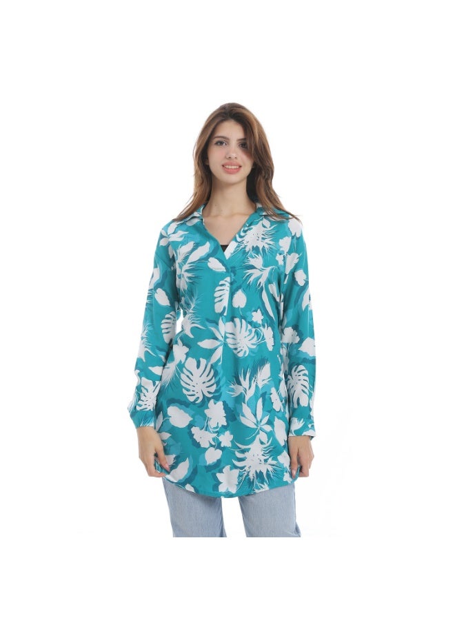 Cocktail 5728-blouse-Turquoise - Image 1