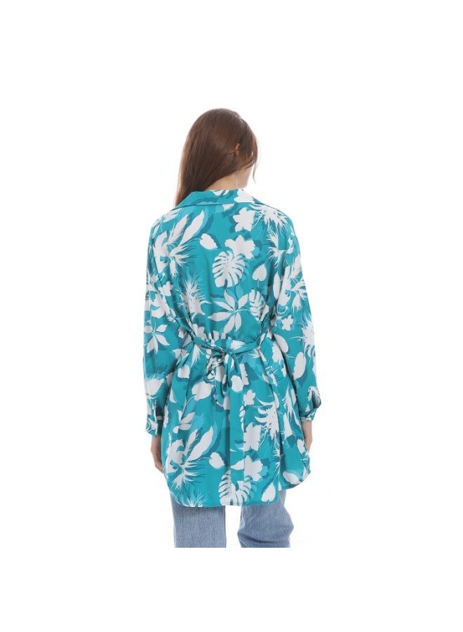 Cocktail 5728-blouse-Turquoise - Image 3