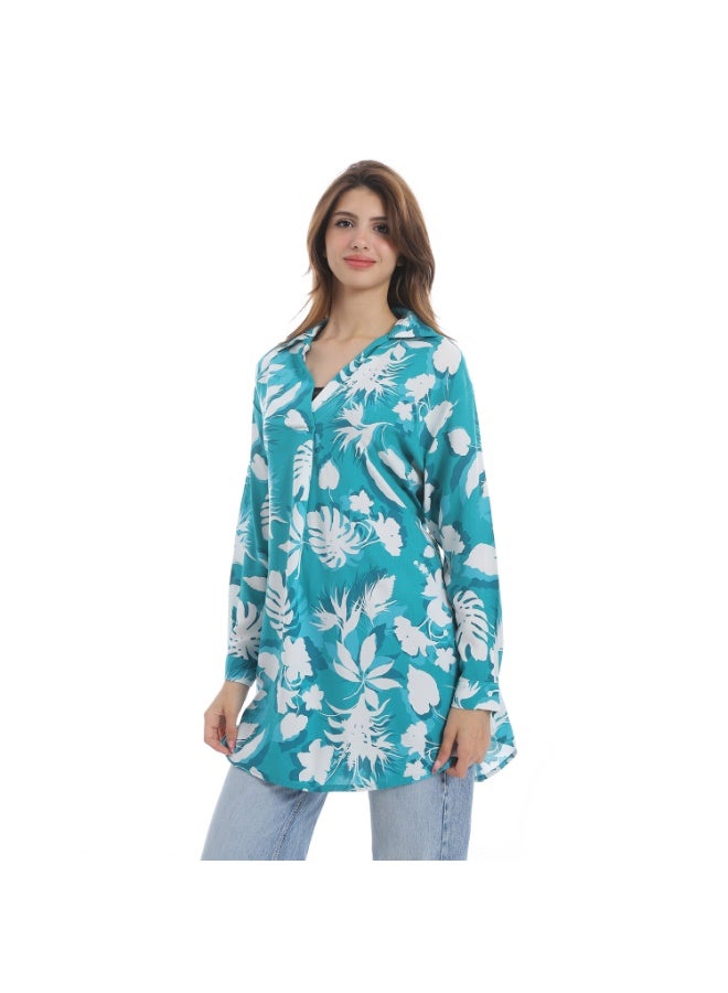 Cocktail 5728-blouse-Turquoise - Image 2