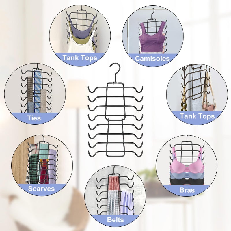 Besslly 3Pcs Tank Top Hangers Space Saving Hanger Organizer Bra Hangers for Closet Organizer 360 Rotating Metal Closet Organizers and Storage Lingerie Hangers for Cami Bras Belts Swimsuits Lingeries Black - Image 5
