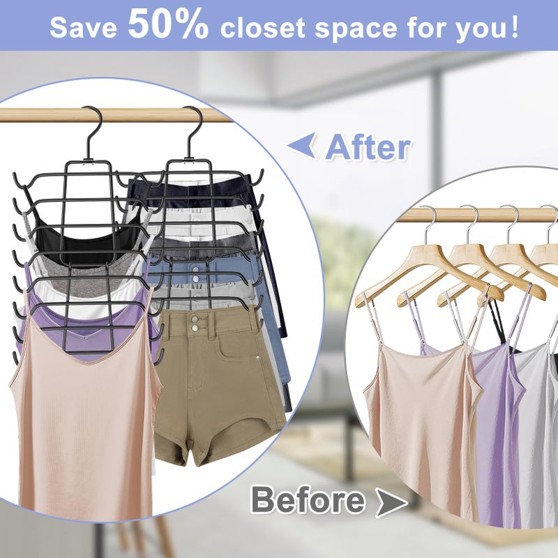 Besslly 3Pcs Tank Top Hangers Space Saving Hanger Organizer Bra Hangers for Closet Organizer 360 Rotating Metal Closet Organizers and Storage Lingerie Hangers for Cami Bras Belts Swimsuits Lingeries Black - Image 3