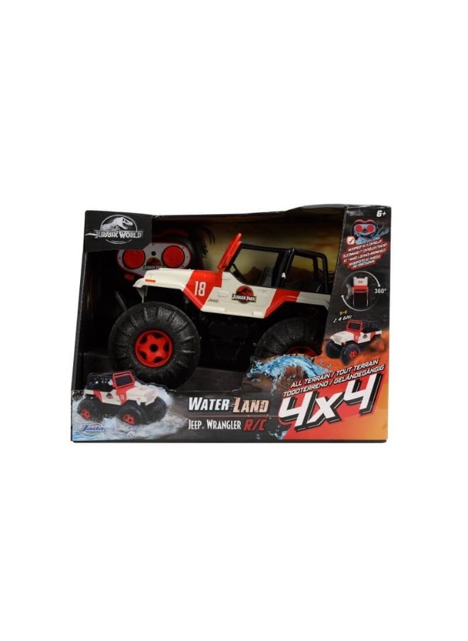 JURASSIC WORLD - Jada Jurassic World Water & Land Jeep Wrangler RC 4x4 Vehicle (1:16) - Image 1