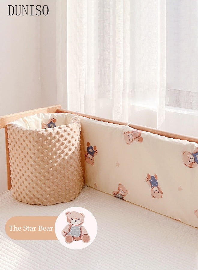 DUNISO Bed Guardrail, Toddlers' Protecter, Children's Bed Guardrail Padding, Anti-Collision Fall Prevention, Easy Installation Enhanced Safety Universal Fit (28*200cm) - Image 1