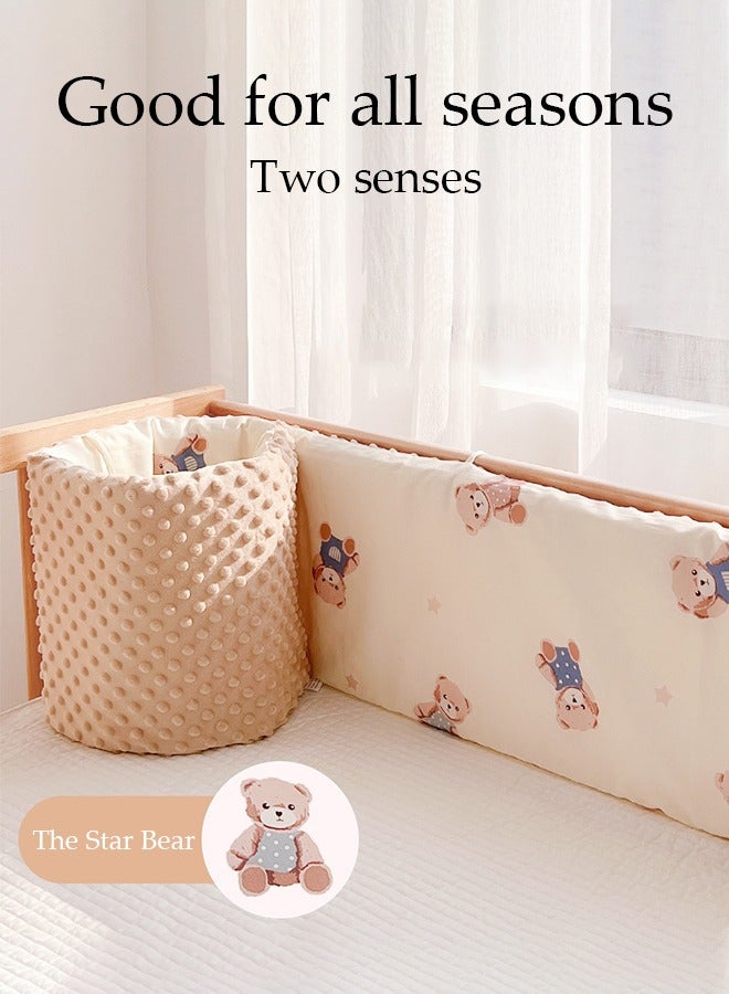 DUNISO Bed Guardrail, Toddlers' Protecter, Children's Bed Guardrail Padding, Anti-Collision Fall Prevention, Easy Installation Enhanced Safety Universal Fit (28*200cm) - Image 3