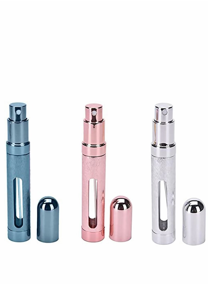 Empty Spray Bottle, 3 Pcs Portable Mini Refillable Perfume Atomizer Perfume Bottle Travel Size Bottle, Scent Pump Case, Perfume Fragrance Empty Spray Bottle for Traveling and Outgoing 12ml