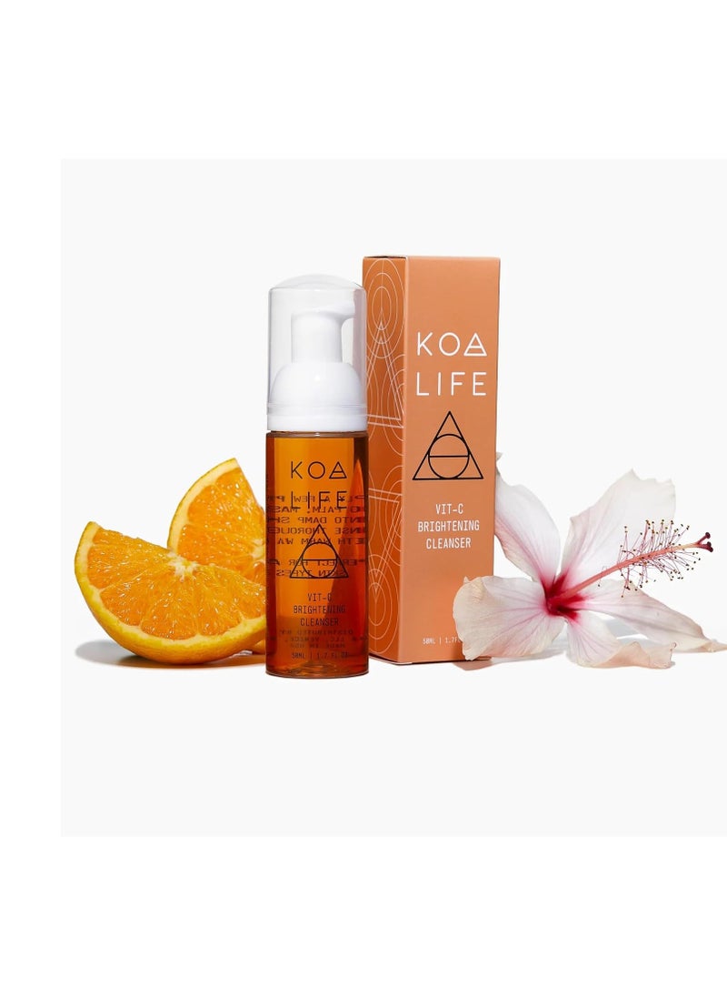 KOA LIFE KOA LIFE Vit-C Brightening Facial Cleanser - Vitamin C Facial Cleanser Wash, Skin Brightening Face Wash, Gentle Foam Cleanser, Vegan - 1.7 Fl Oz  - Image 1
