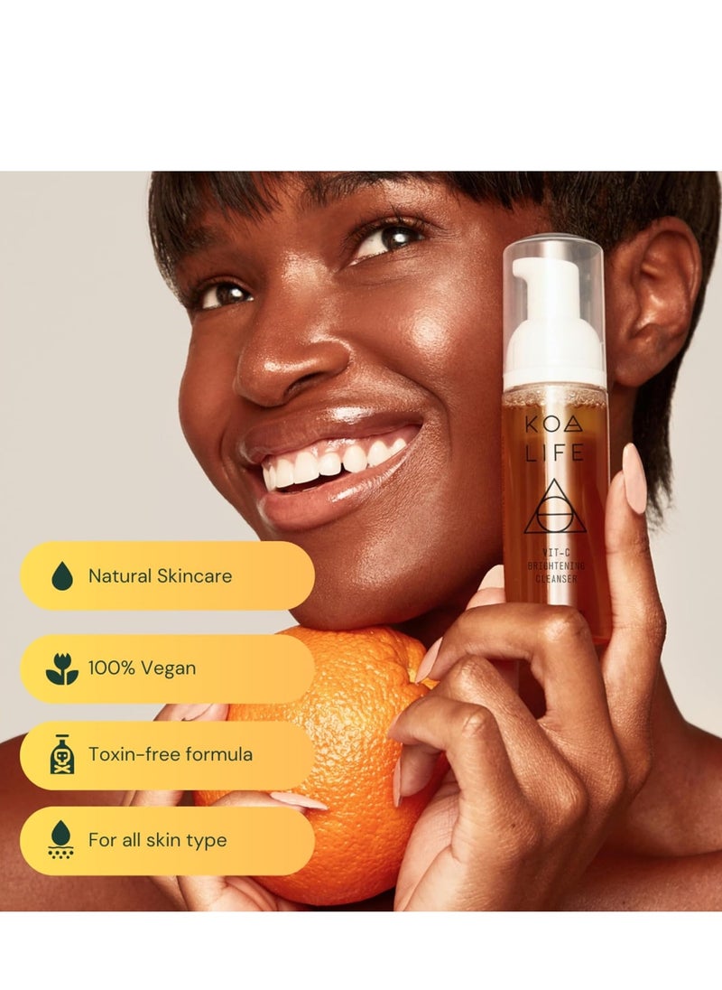 KOA LIFE KOA LIFE Vit-C Brightening Facial Cleanser - Vitamin C Facial Cleanser Wash, Skin Brightening Face Wash, Gentle Foam Cleanser, Vegan - 1.7 Fl Oz  - Image 4