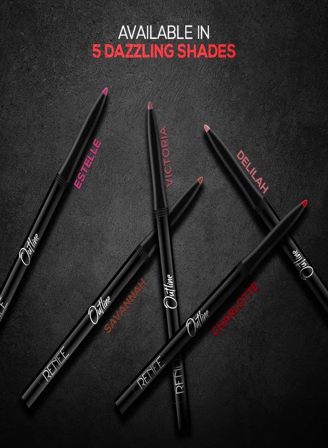 RENEE Outline Lip Liner With Built in Sharpener 03 Delilah 0.35gm| Long Lasting & Smudge Proof| Matte Finish & Rich Color Payoff| One Swipe Application - Image 3