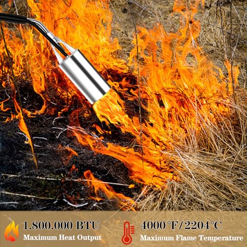 Hordolry Propane Torch Weed Burner Kit, 1,800,000 BTU Flame Thrower Gun with 10FT Hose & Self-Igniter and Bag, Multi-Use for Snow Melting, Outdoor Cooking - Image 5