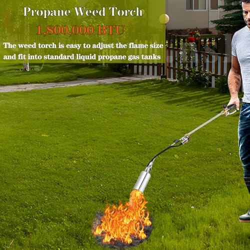 Hordolry Propane Torch Weed Burner Kit, 1,800,000 BTU Flame Thrower Gun with 10FT Hose & Self-Igniter and Bag, Multi-Use for Snow Melting, Outdoor Cooking - Image 4