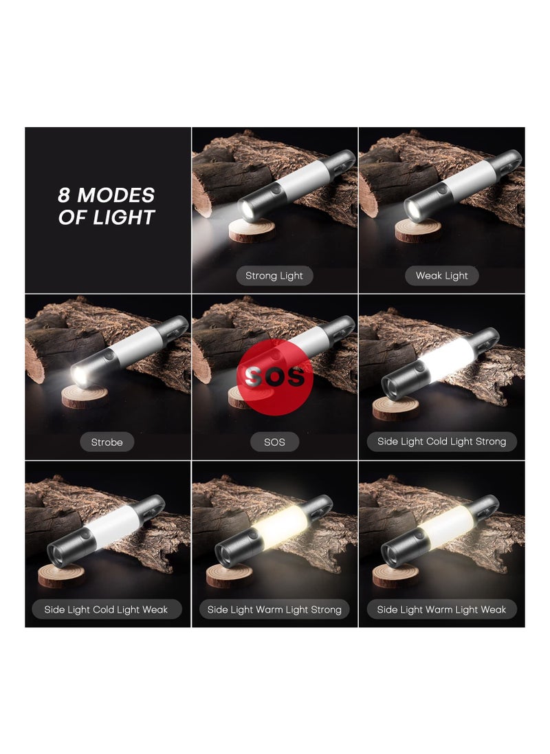 Excefore - LED Flashlight, 1000 High Lumens Flashlights with USB Rechargeable Battery, 8 Modes Zoomable Flash Light with Sidelight and Magnetic, Waterproof Portable Flashlight Camping Accessories - Image 1