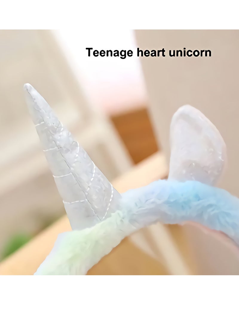 Zikra Girls Kids Unicorn Winter Plush Cartoon Ear Warmer Fluffy Cute in Soft Plush Design for a girl - Image 5