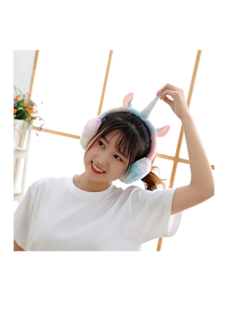 Zikra Girls Kids Unicorn Winter Plush Cartoon Ear Warmer Fluffy Cute in Soft Plush Design for a girl - Image 3