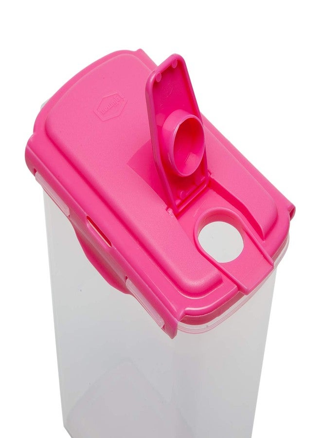 Gluman Fridge Jug 2000 Milliliter| Plastic Water Jug with Flip Top Cap & Locking Lid | Wide-Mouth Water Storage Container Jar, Spill Proof, Liquid Tight Pourer | BPA Free Food Grade (2 litres, Pink) - Image 5