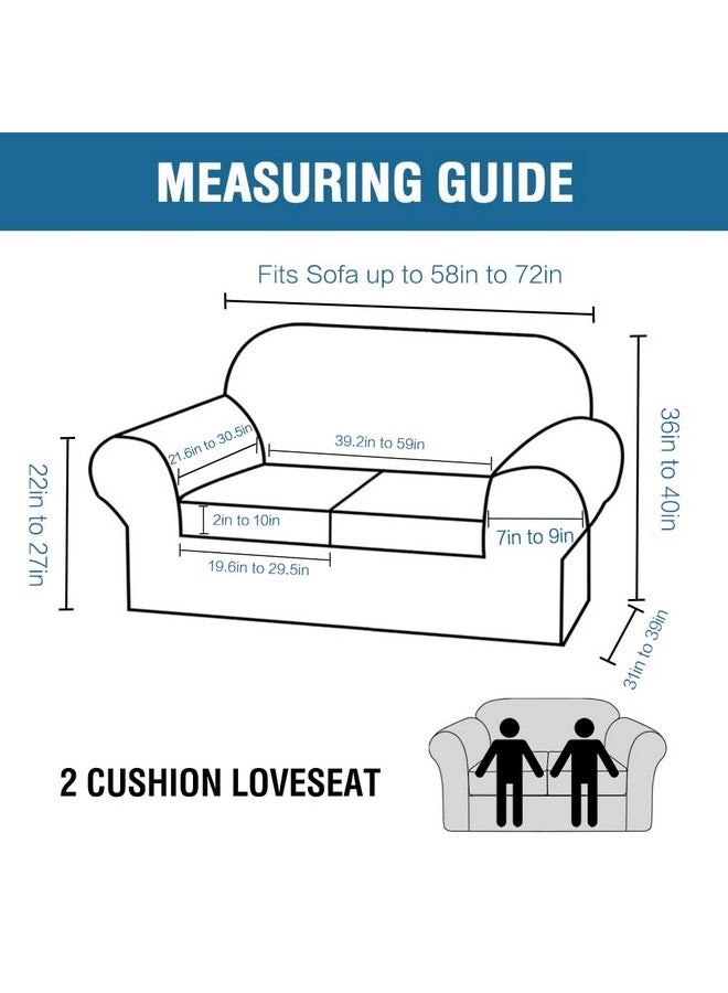 H.VERSAILTEX Real Velvet Plush 3 Piece Stretch Sofa Covers Couch Covers for 2 Cushion Couch Loveseat Covers Width Up to 72 Inch Feature Thick Soft Stay in Place (Medium Sofa, Grey) - Image 2