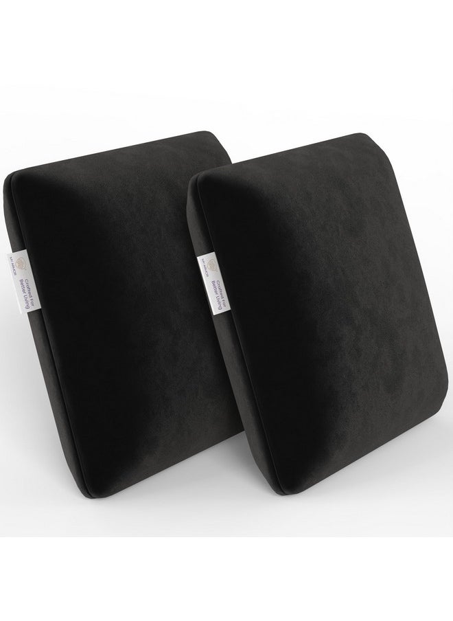 MY ARMOR Memory Foam Square Cushion for Car, Sofa/Diwan, Bed, Chair & Decoration | Highly Durable, Hypoallergenic | Velvet Cover | Black, Pack of 2 [14"x 14" x 4"] - pzsku/Z114C6F4F32DC1CA53F63Z/45/_/1737721060/cbd14277-ec07-40a9-a4a0-43449dcbb451