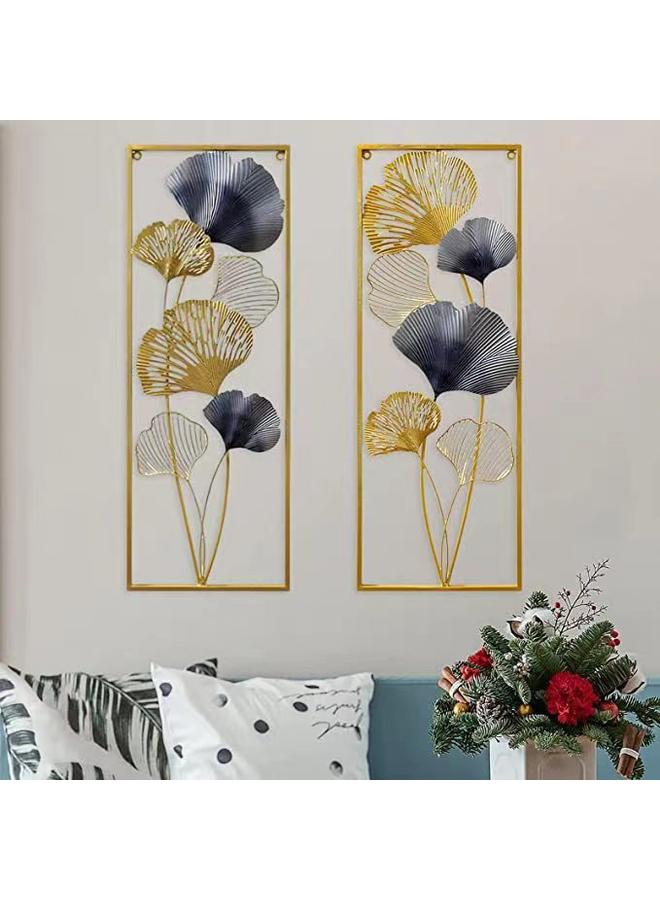 Bluejw Iron Ginkgo Leaf Wall Hanging Living Room Background Wall Porch Metal Wall Decoration Hanging Painting - Image 2