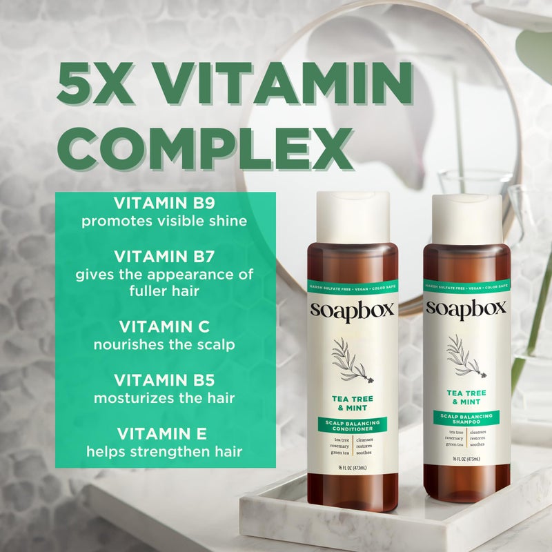 Soapbox Tea Tree Conditioner, Harsh Sulfate Free, Paraben Free, Silicone Free, Color Safe, and Vegan Hair Conditioner (33.8 Ounces) - Image 4