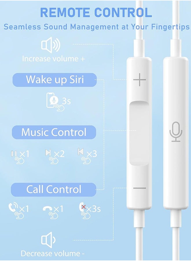 ماركة غير محددة - سماعات اذن سلكية بمنفذ USB C وميكروفون مدمج وتحكم في مستوى الصوت متوافقة مع ايفون 15 برو ماكس بلس وايباد برو وجوالات اندرويد الذكية جالكسي S23/S22/S21/S20، نوت 10/20، A53/A54 - Image 1