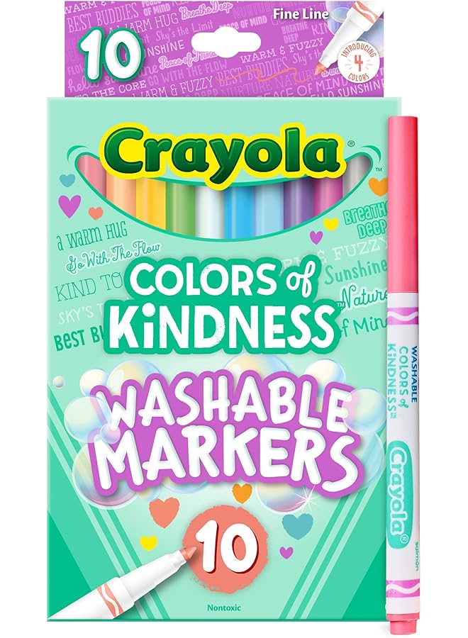 كرايولا مجموعة أقلام تلوين قابلة للغسل من كولورز أوف كيندنس، 10 قطع، متعددة الألوان - Image 1