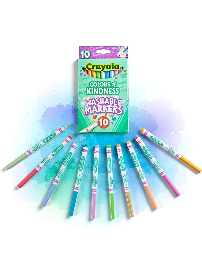 كرايولا مجموعة أقلام تلوين قابلة للغسل من كولورز أوف كيندنس، 10 قطع، متعددة الألوان - Image 5