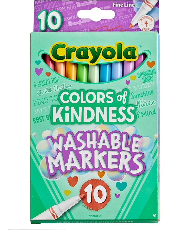 كرايولا مجموعة أقلام تلوين قابلة للغسل من كولورز أوف كيندنس، 10 قطع، متعددة الألوان - Image 2