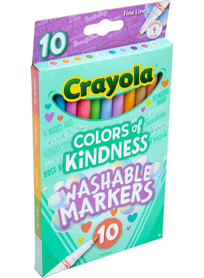 كرايولا مجموعة أقلام تلوين قابلة للغسل من كولورز أوف كيندنس، 10 قطع، متعددة الألوان - Image 3