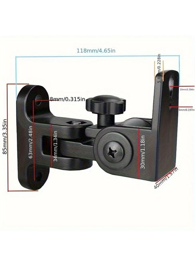 2pcs Zinc Alloy Speaker Wall Holder Adjustable Bracket for Bookshelf Home Theater - Image 3