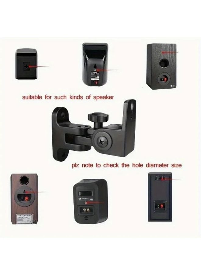 2pcs Zinc Alloy Speaker Wall Holder Adjustable Bracket for Bookshelf Home Theater - Image 4