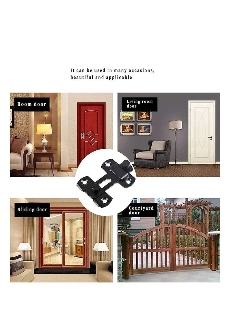 Y&D Door Lock, Stainless Steel Gate Latches Flip Latch Safety Bolt Matte Black  - Image 4