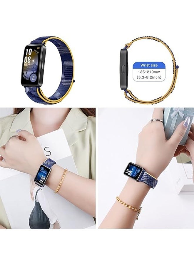 جيفت 3 عبوات من الأربطة البديلة المصنوعة من النايلون المتوافقة مع Huawei Band 8/9/10 - حلقة رياضية خفيفة الوزن، أشرطة معصم من القماش المضفر الناعم المسامي للرجال والنساء - Image 4