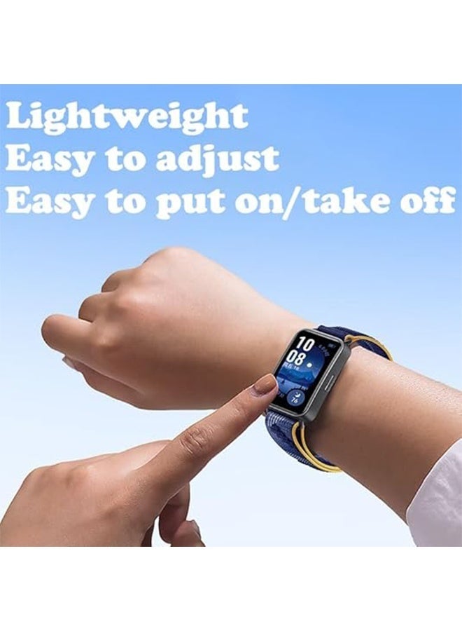 جيفت 3 عبوات من الأربطة البديلة المصنوعة من النايلون المتوافقة مع Huawei Band 8/9/10 - حلقة رياضية خفيفة الوزن، أشرطة معصم من القماش المضفر الناعم المسامي للرجال والنساء - Image 5