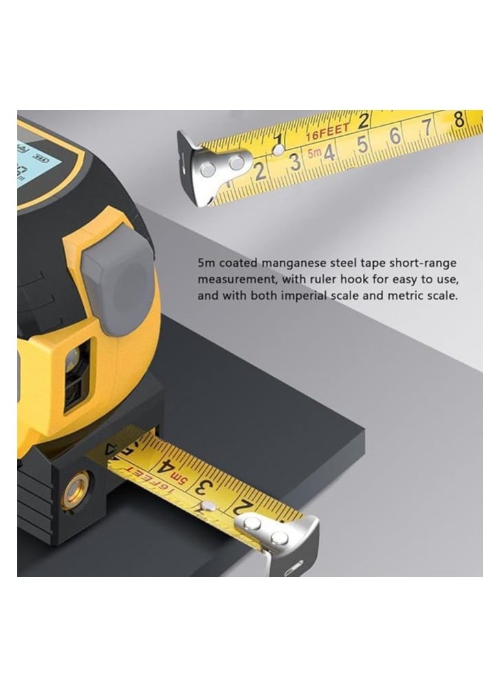Generic 3 in 1 Laser Rangefinder with 5m Tape Measure and LCD Backlight Display - Distance Meter, Building Measurement Device, Area Volumes Surveying Equipment  - Image 4