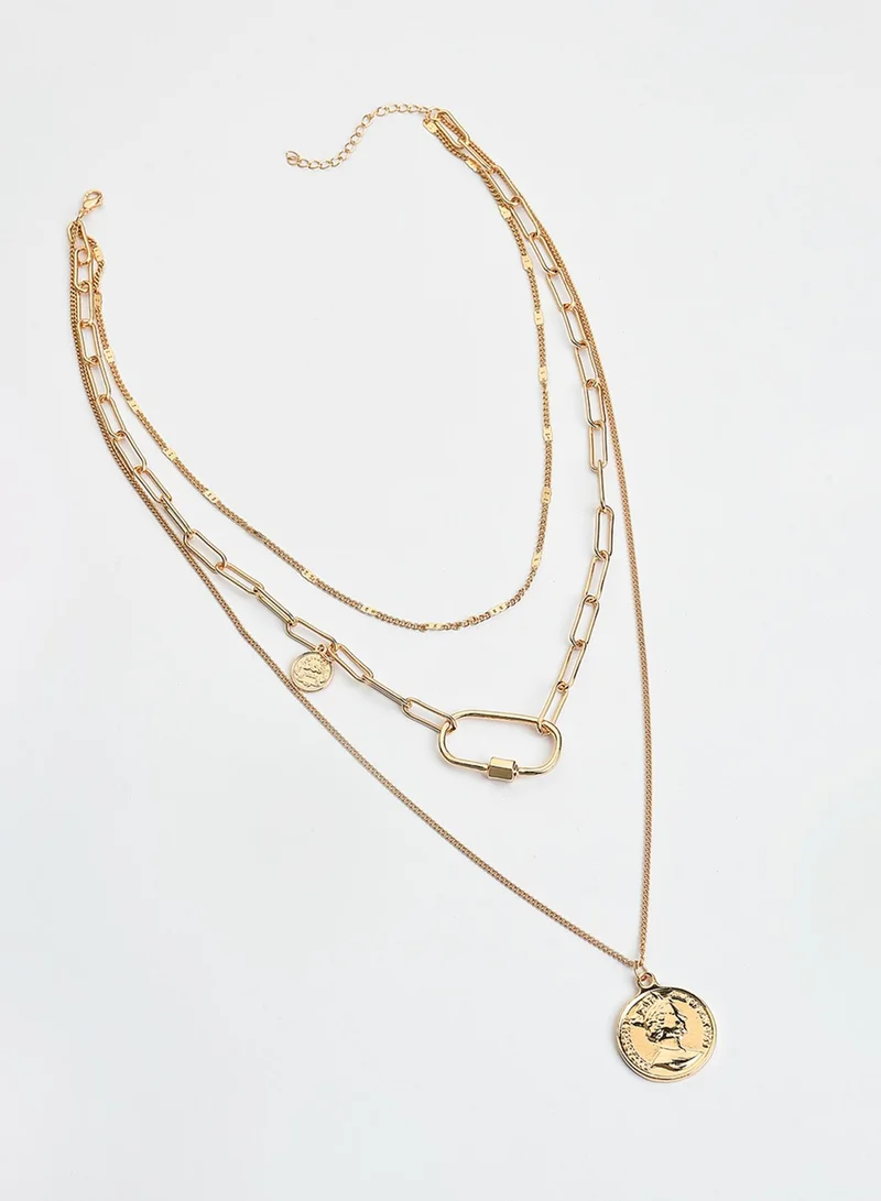 سوهي عقد نحاسي متعدد الطبقات مجوهرات اصطناعية