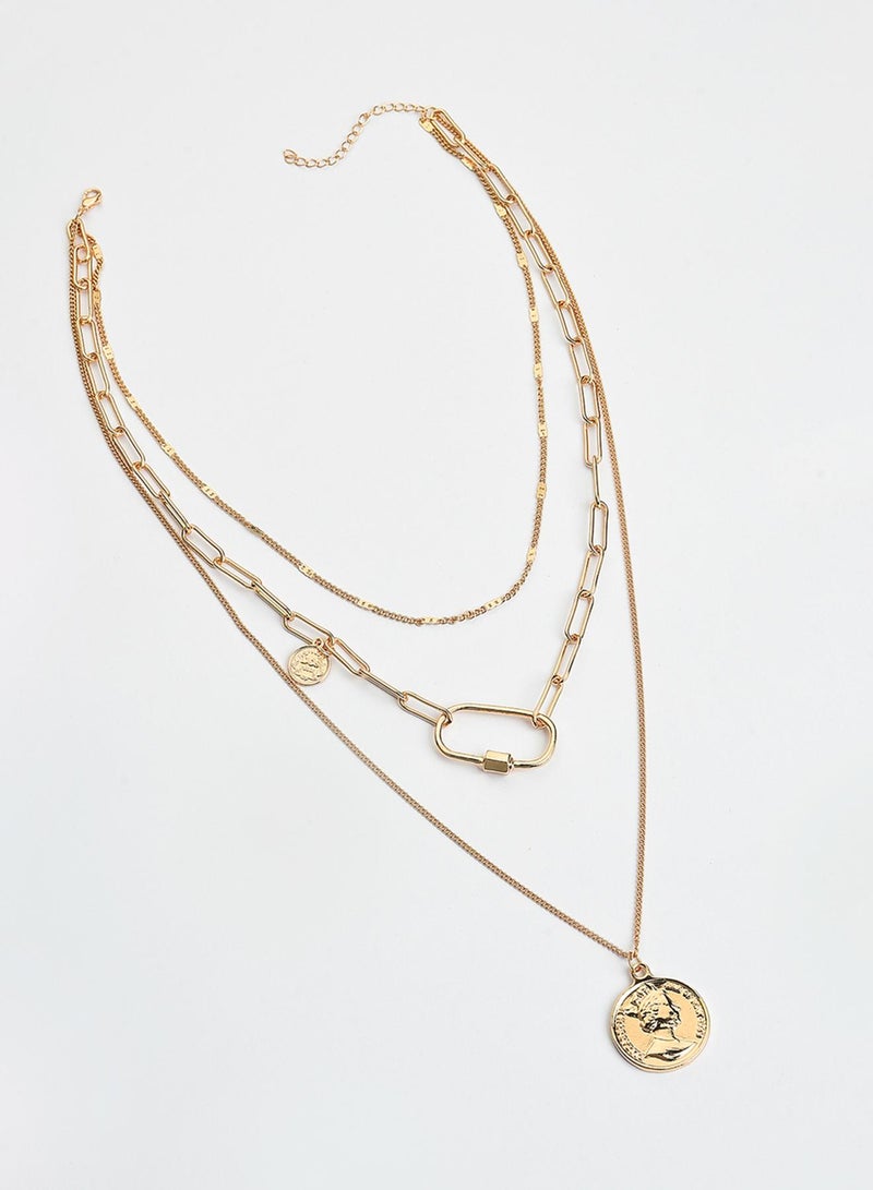 SOHI Brass Layered Artificial Necklace Jewellery - Image 1