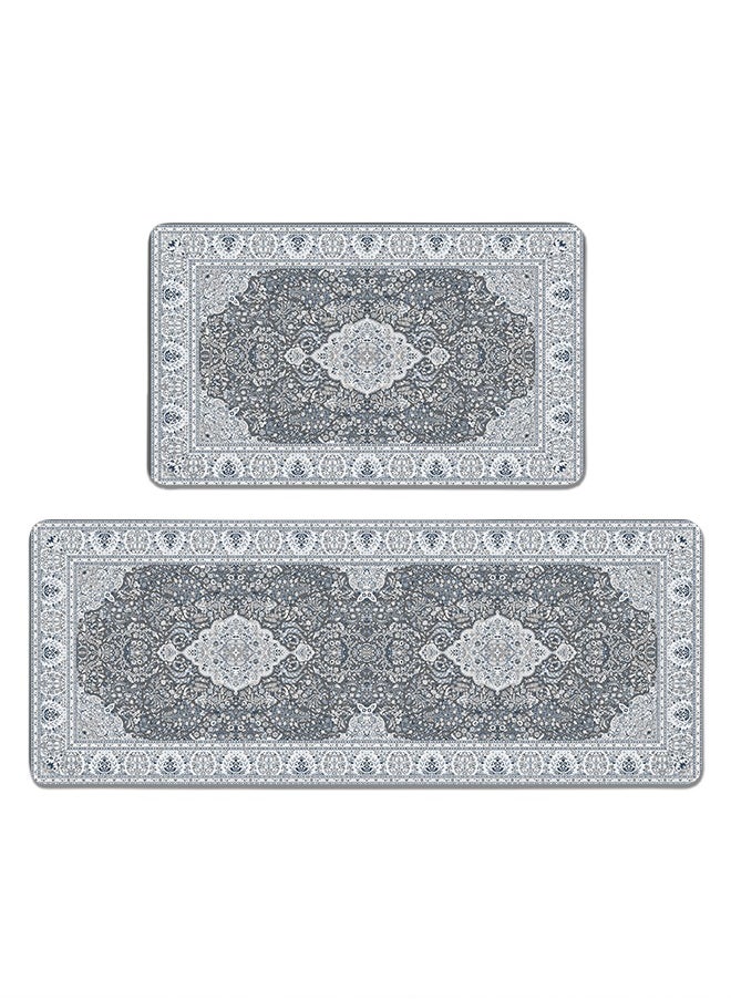 Generic 2 PCS Kitchen Floor Mats Rugs Set, Cushion Floor Carpet, Waterproof, Oil Resistant and Anti-Fatigue PU Standing Mat for Kitchen, Floor, Office, Sink, Laundry 45*75CM+45*120CM  - Image 1