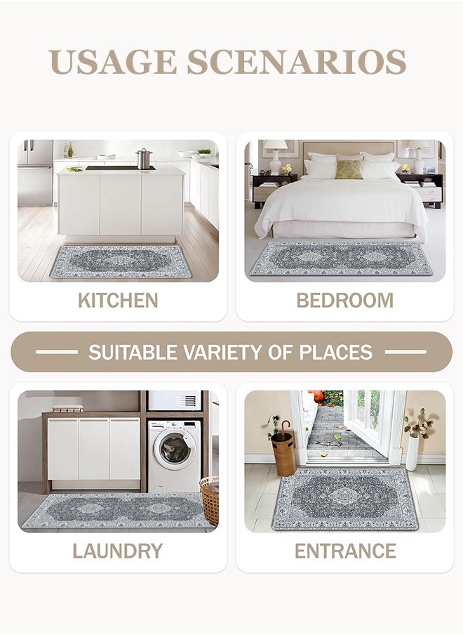 Generic 2 PCS Kitchen Floor Mats Rugs Set, Cushion Floor Carpet, Waterproof, Oil Resistant and Anti-Fatigue PU Standing Mat for Kitchen, Floor, Office, Sink, Laundry 45*75CM+45*120CM  - Image 4