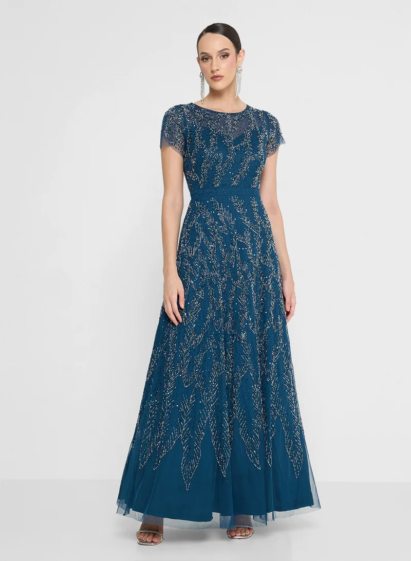 Amelia Rose Embellished Tiered Dress