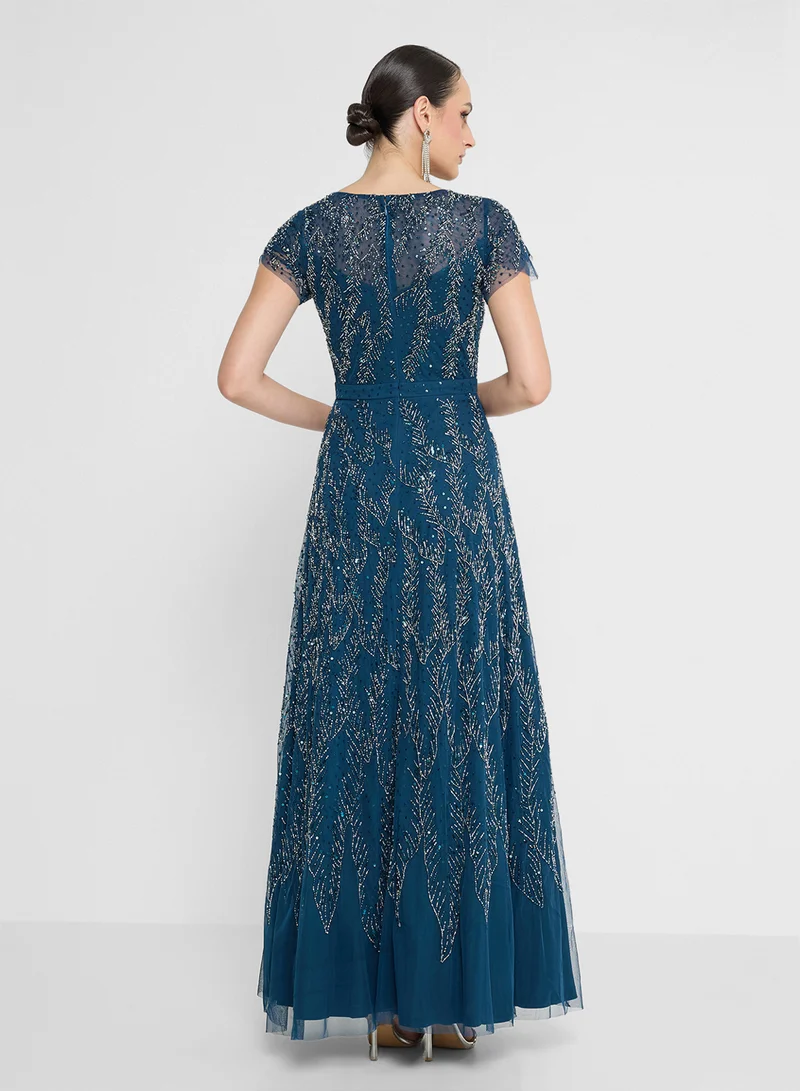 Amelia Rose Embellished Tiered Dress