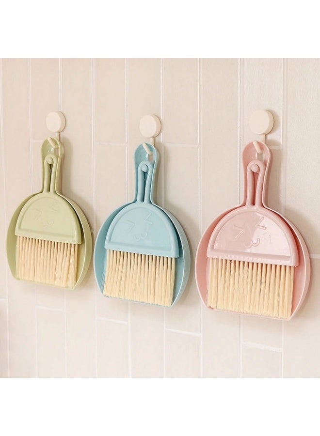 Compact Desk & Home Cleaning Set – Dustpan & Soft Bristle Brush – Table & Kitchen Use – Light Blue - Image 3