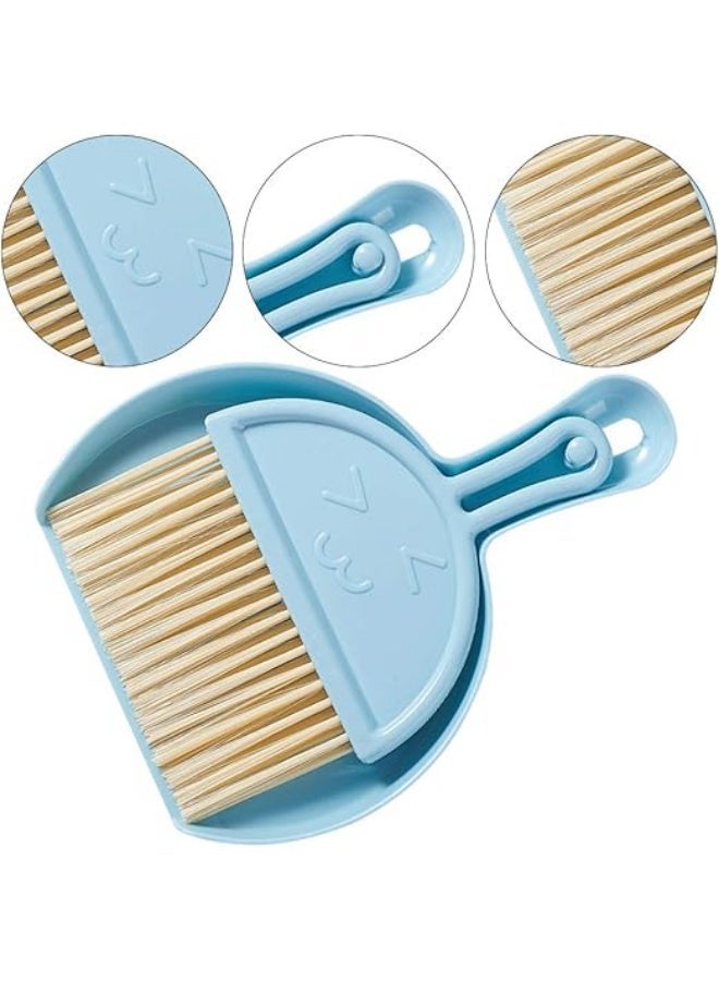 Compact Desk & Home Cleaning Set – Dustpan & Soft Bristle Brush – Table & Kitchen Use – Light Blue - Image 1
